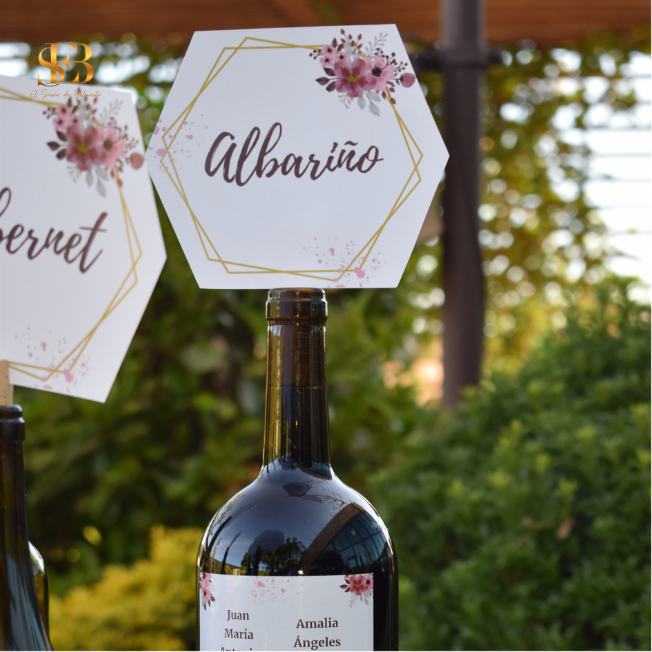Seating Plan con Botellas de Vino