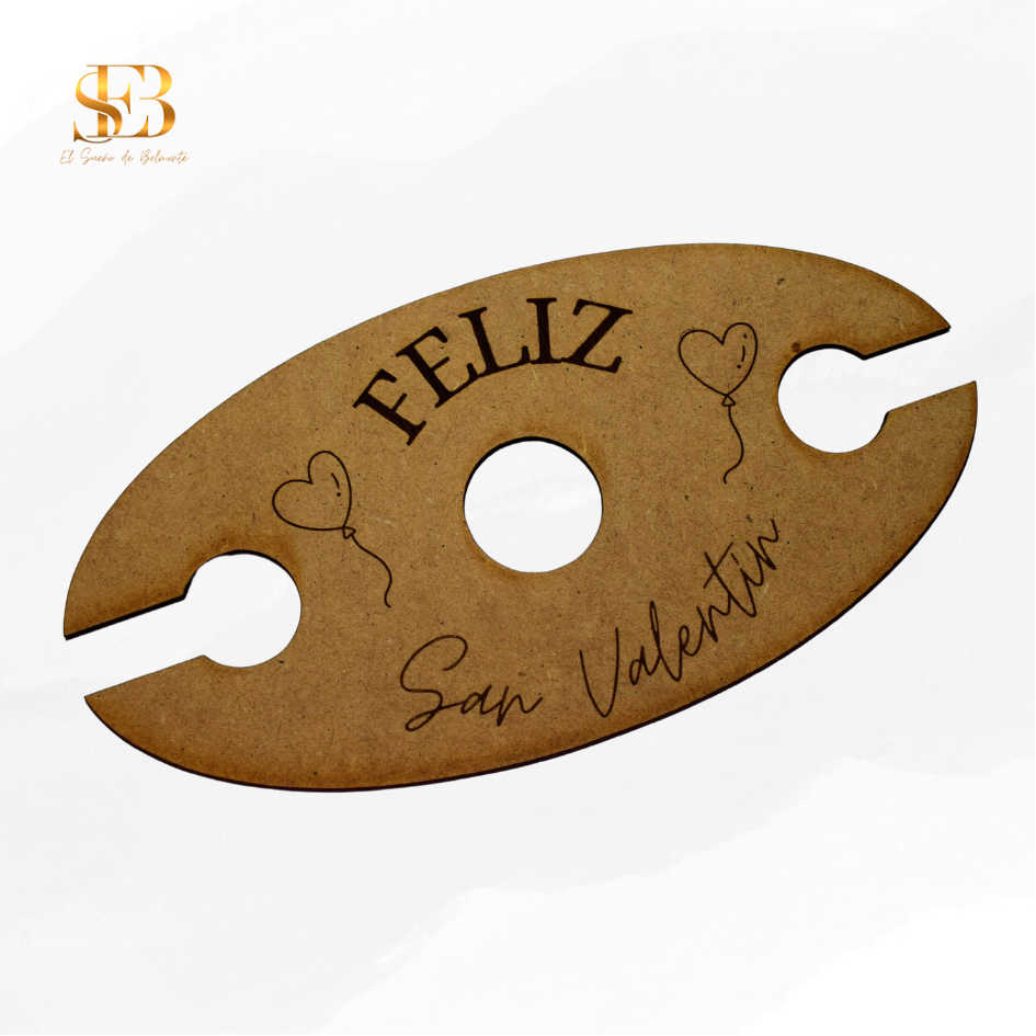 Soporte para copas y vino personalizado en madera MDF - El Sueño de Belmonte