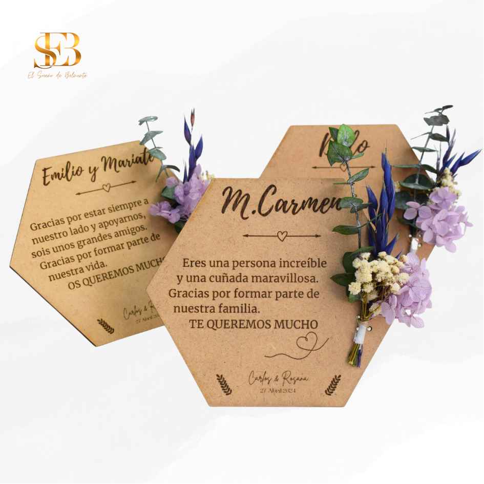 Plaquita Droom personalizada como regalo para bodas y aniversarios – El Sueño de Belmonte