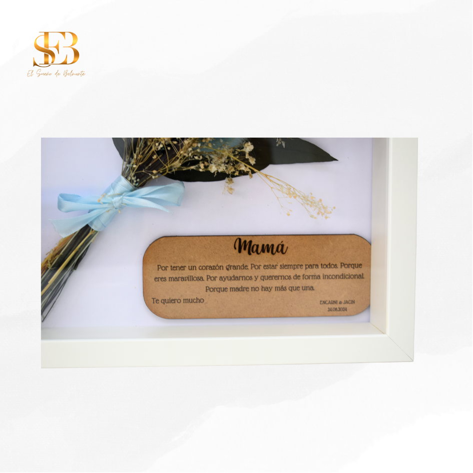 Cuadro Sonhar personalizado apoyado sobre superficie decorativa - El Sueño de Belmonte