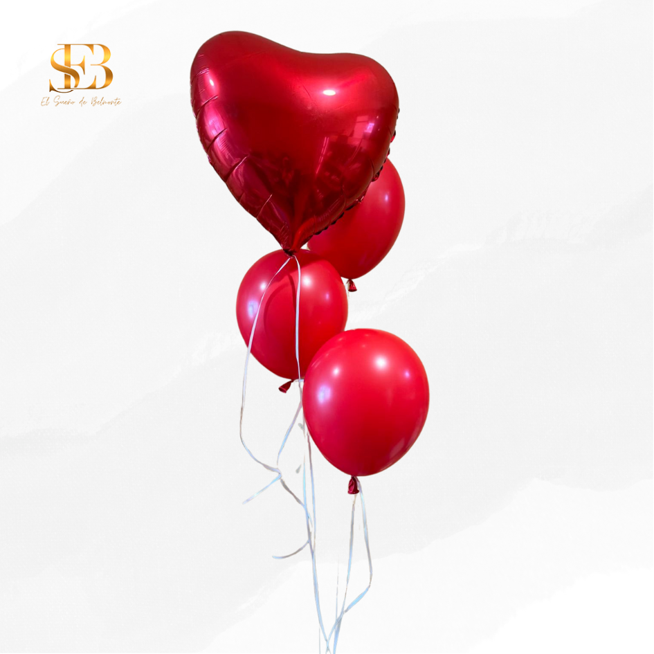 Globo Forma de Corazón Rojo