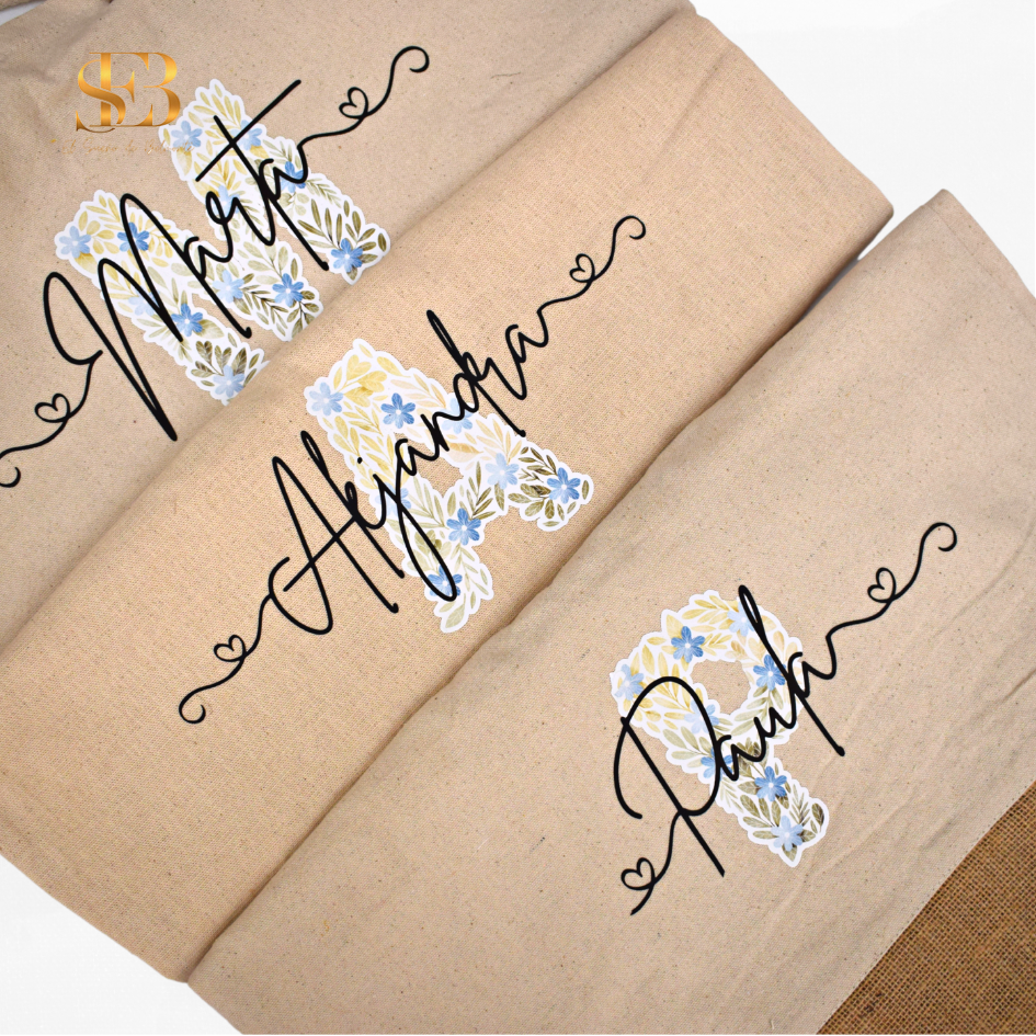 Bolso Ametsa de algodón y yute personalizado, vista completa - El Sueño de Belmonte