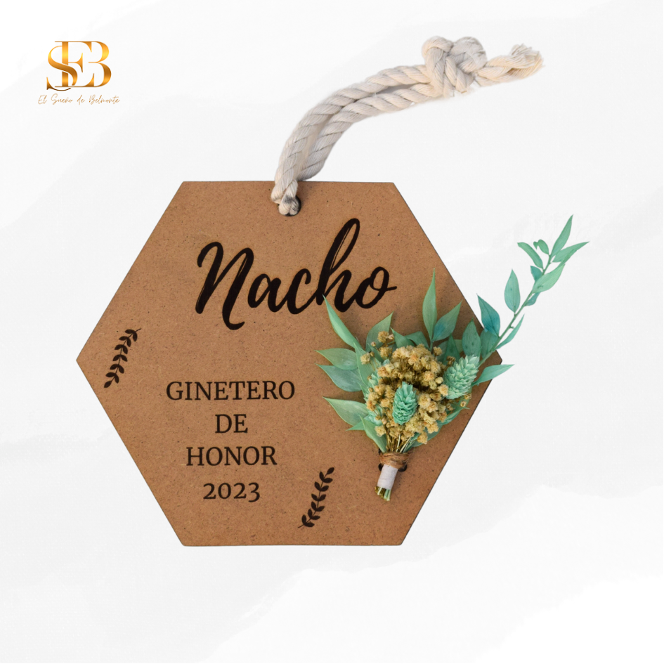 Placa personalizada Somni con flores preservadas - El Sueño de Belmonte