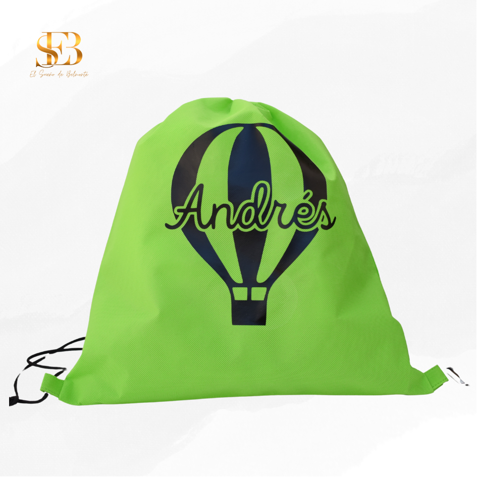 Mochila de cuerdas personalizada con vinilo de colores - regalo para eventos y niños - El Sueño de Belmonte