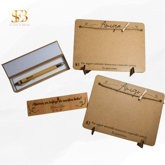 Pack Testigo personalizado para agradecer a los testigos de boda - El Sueño de Belmonte
