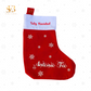 Calcetín Navideño Personalizado en rojo y blanco para colgar en Navidad – El Sueño de Belmonte