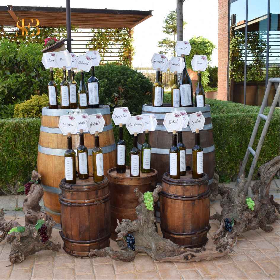 Seating Plan con Botellas de Vino