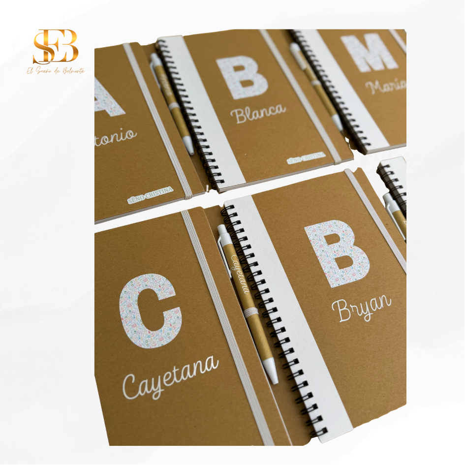 Libreta con bolígrafo personalizada para bodas y comuniones, vista 3 - El Sueño de Belmonte