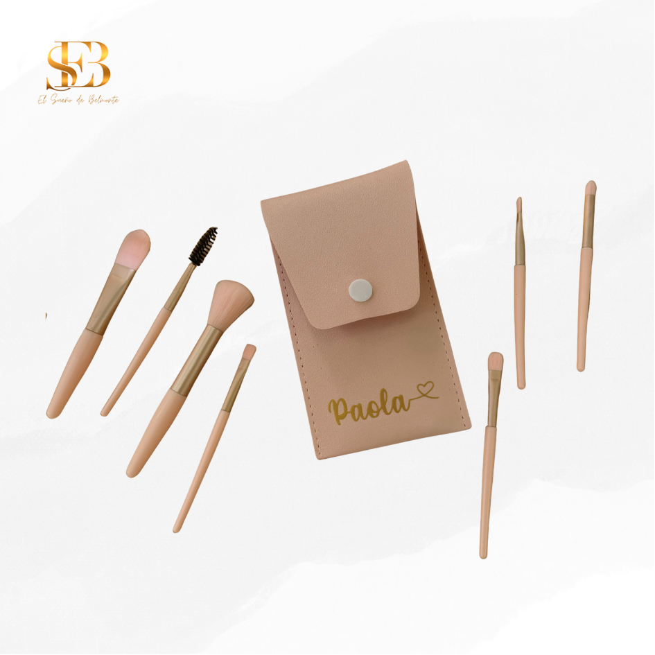 Set de brochas con estuche personalizado para invitados de boda - El Sueño de Belmonte