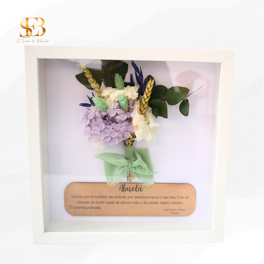 Cuadro personalizado Sonhar con flores preservadas para regalo de aniversario - El Sueño de Belmonte