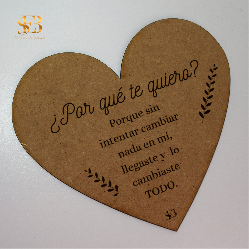Tabla embutidos personalizada en madera con forma de corazón - regalo gourmet - El Sueño de Belmonte