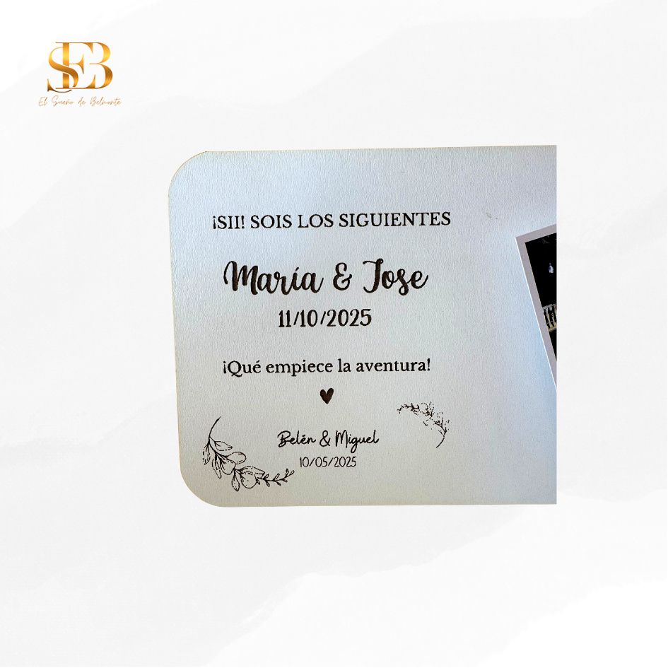 Portafotos horizontal personalizado con foto polaroid - regalo para amigos y familia - El Sueño de Belmonte