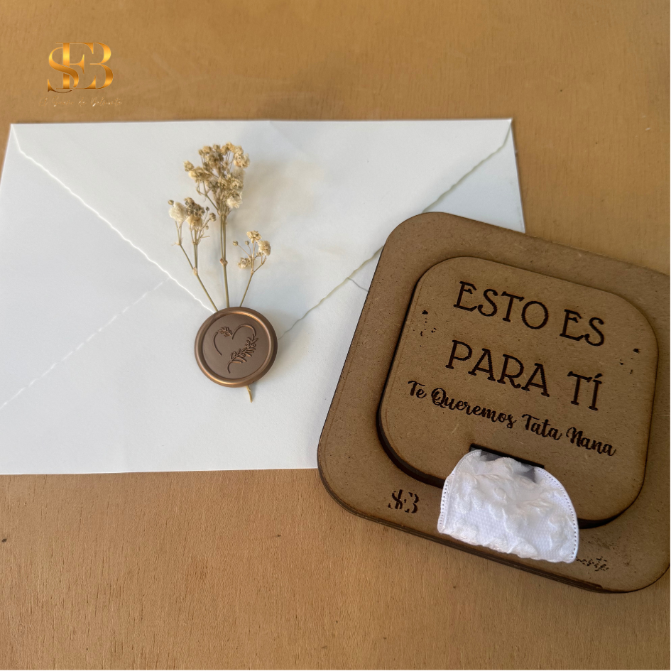 Carta secreta personalizada en madera – Regalo sorpresa para momentos especiales