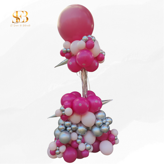 Torre de globos personalizada 2 m – con Globo superior gigante