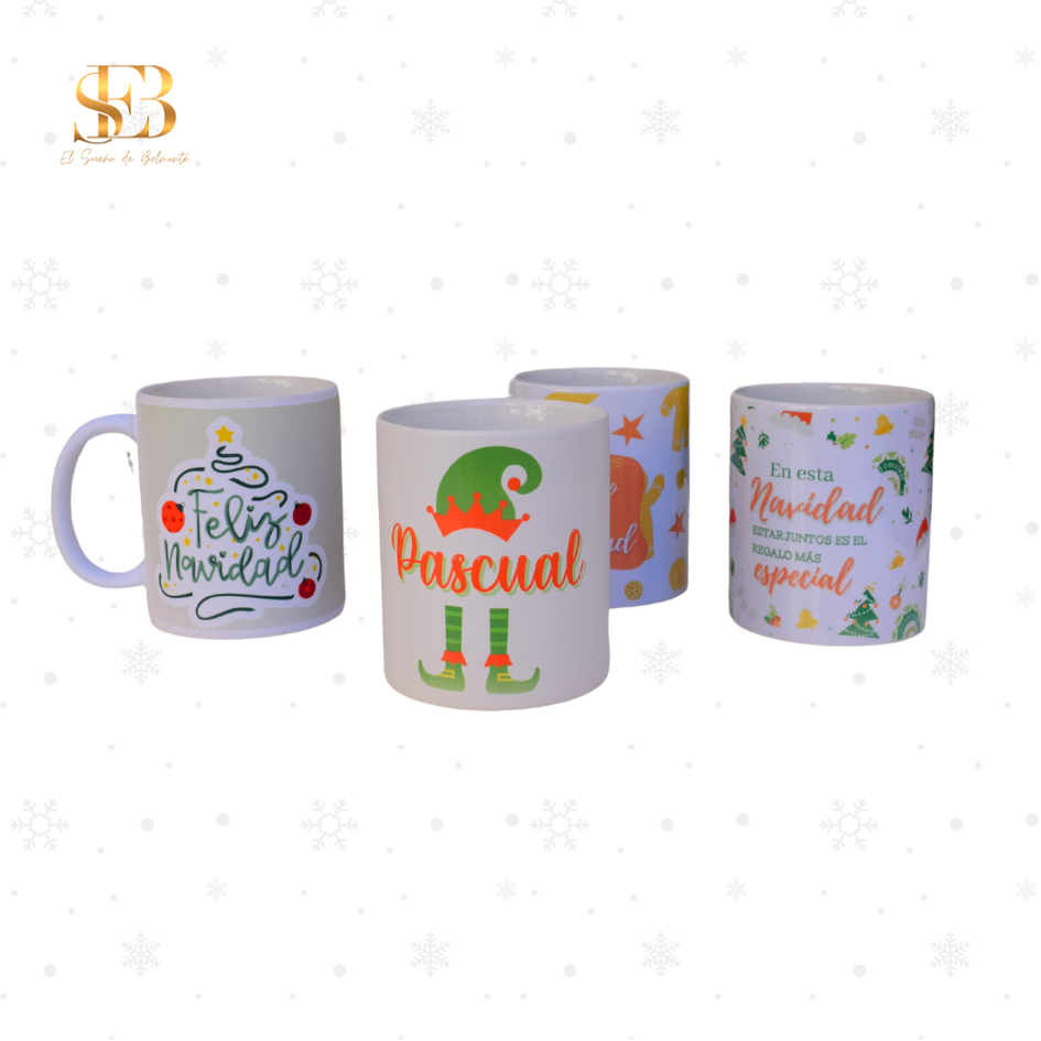 Taza navideña personalizada, regalo original de Navidad - El Sueño de Belmonte