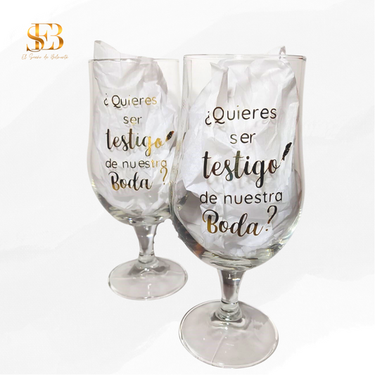 Copa de cerveza personalizada en cristal - regalo para amantes de la cerveza - El Sueño de Belmonte
