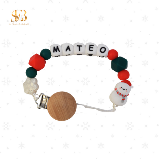 Chupetero navideño personalizado, regalo para bebés en Navidad - El Sueño de Belmonte