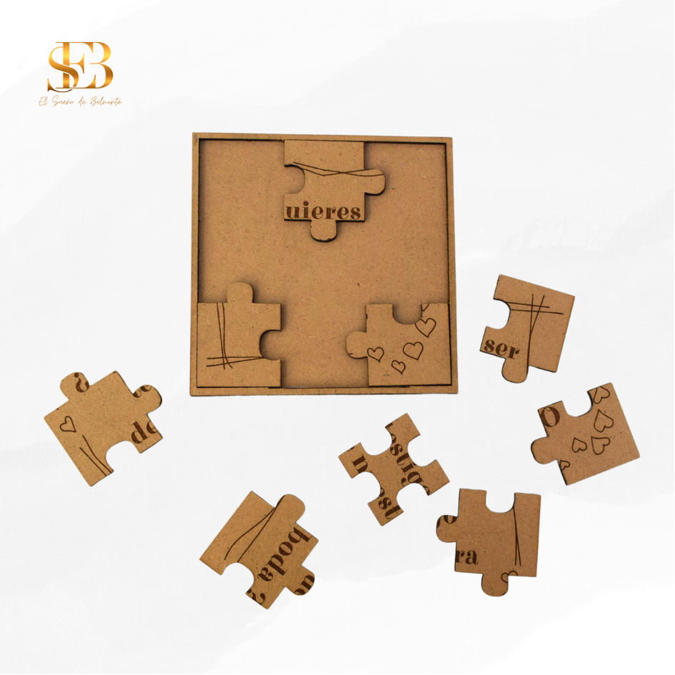 Puzzle Bataki personalizado en madera con mensaje - El Sueño de Belmonte