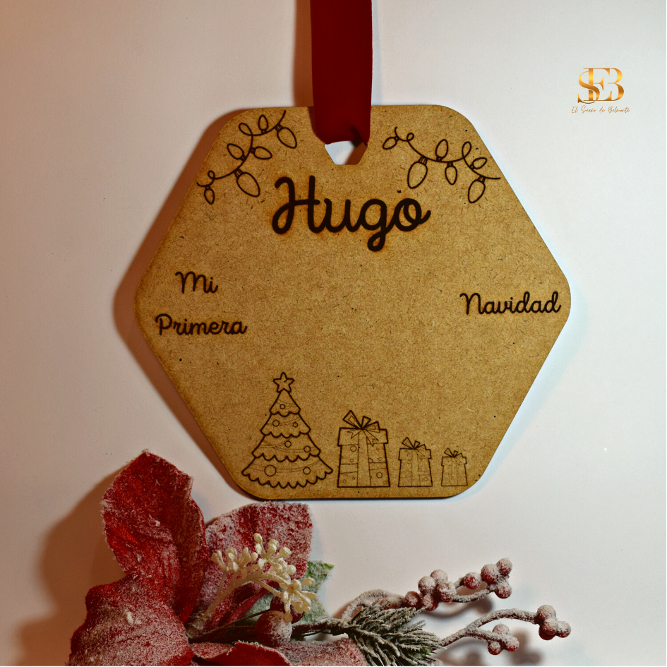 Adorno Navideño Mi Primera Navidad en Madera con huella del bebé – El Sueño de Belmonte