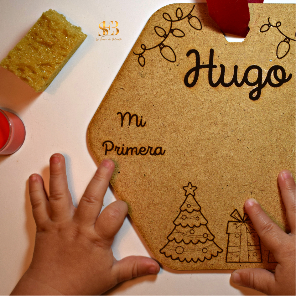 Adorno Navideño Mi Primera Navidad en Madera con huella del bebé – El Sueño de Belmonte