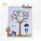 Árbol de Huellas personalizado con marco blanco - El Sueño de Belmonte