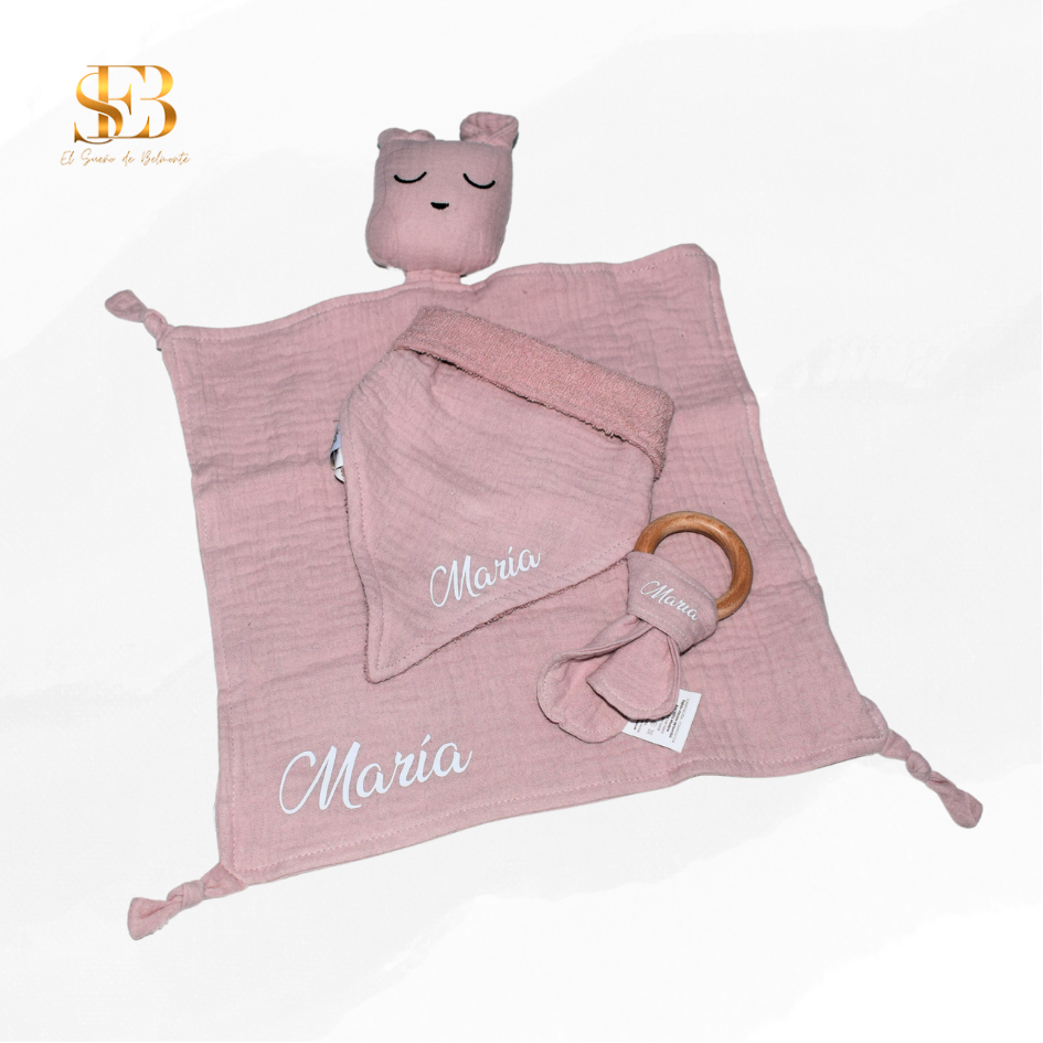 Pack Bambino, bandana personalizada con el nombre del bebé - El Sueño de Belmonte