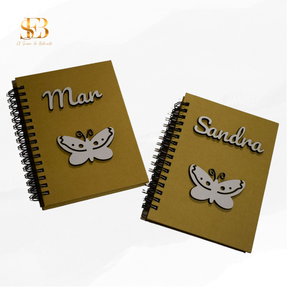 Libreta ecopersonalizada con tapas de cartón reciclado, regalo creativo - El Sueño de Belmonte