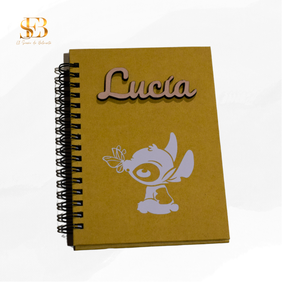 Libreta ecopersonalizada con tapas de cartón reciclado, regalo creativo - El Sueño de Belmonte