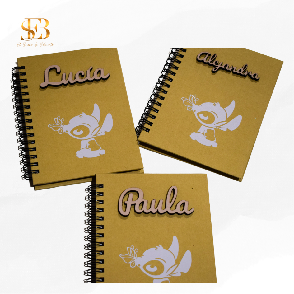 Libreta ecopersonalizada con tapas de cartón reciclado, regalo creativo - El Sueño de Belmonte