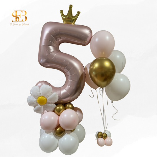 Torre de globos con número personalizado – 1,3 m