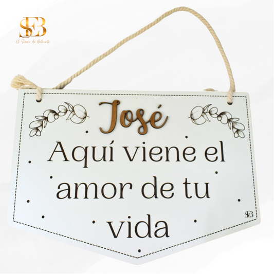 Cartel de madera personalizado para bodas y eventos - El Sueño de Belmonte
