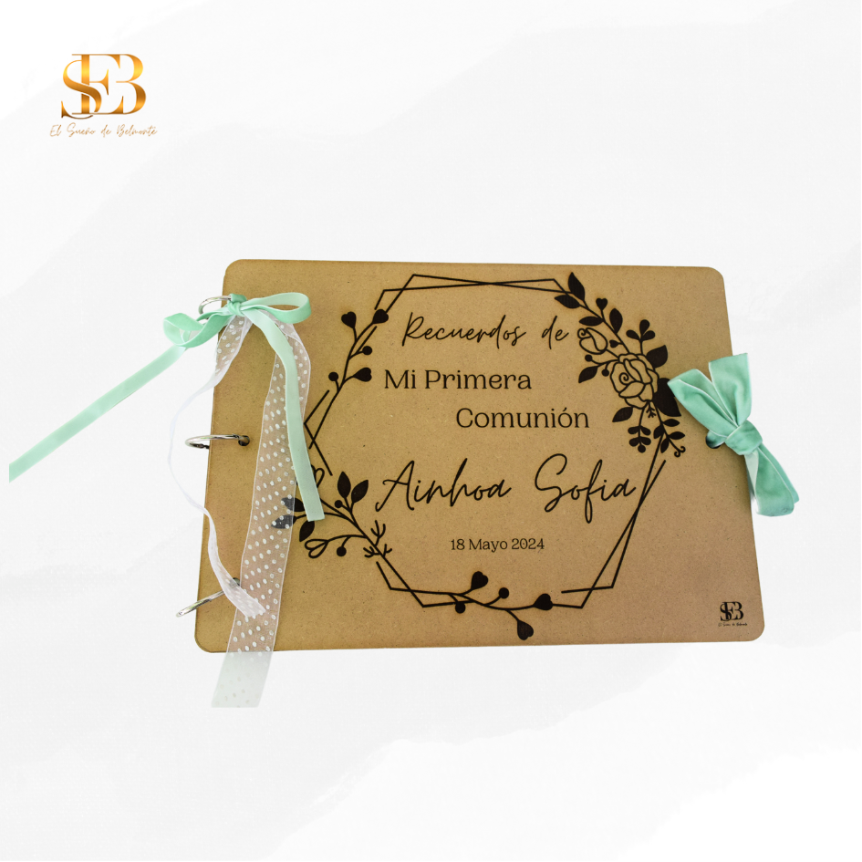Detalle del Libro de firmas personalizado WoodMemories - El Sueño de Belmonte