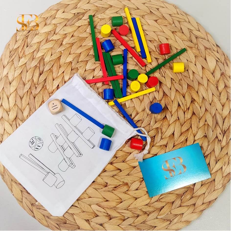 Juego Dokym personalizado con bolsa de tela y piezas de madera – El Sueño de Belmonte