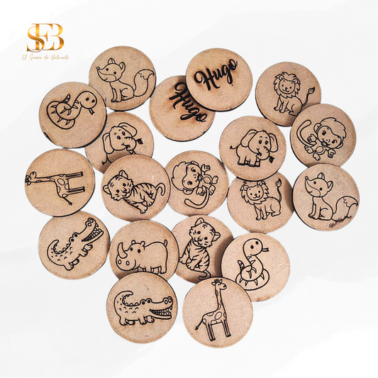 Juego de memoria personalizado en madera con bolsa de tela a juego - El Sueño de Belmonte