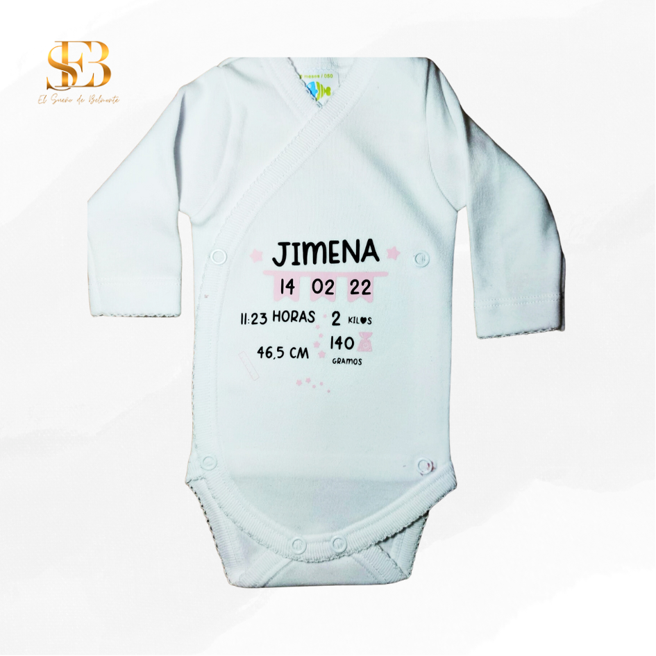 Body personalizado para bebé, regalo de nacimiento, vista 2 - El Sueño de Belmonte