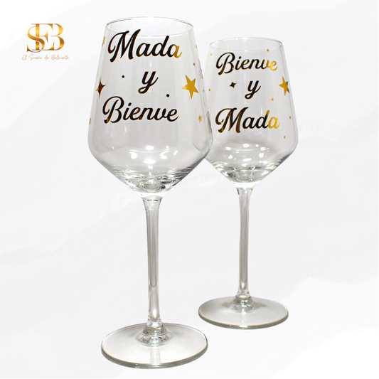 Copa de vino personalizada con vinilo para bodas, vista 1 - El Sueño de Belmonte