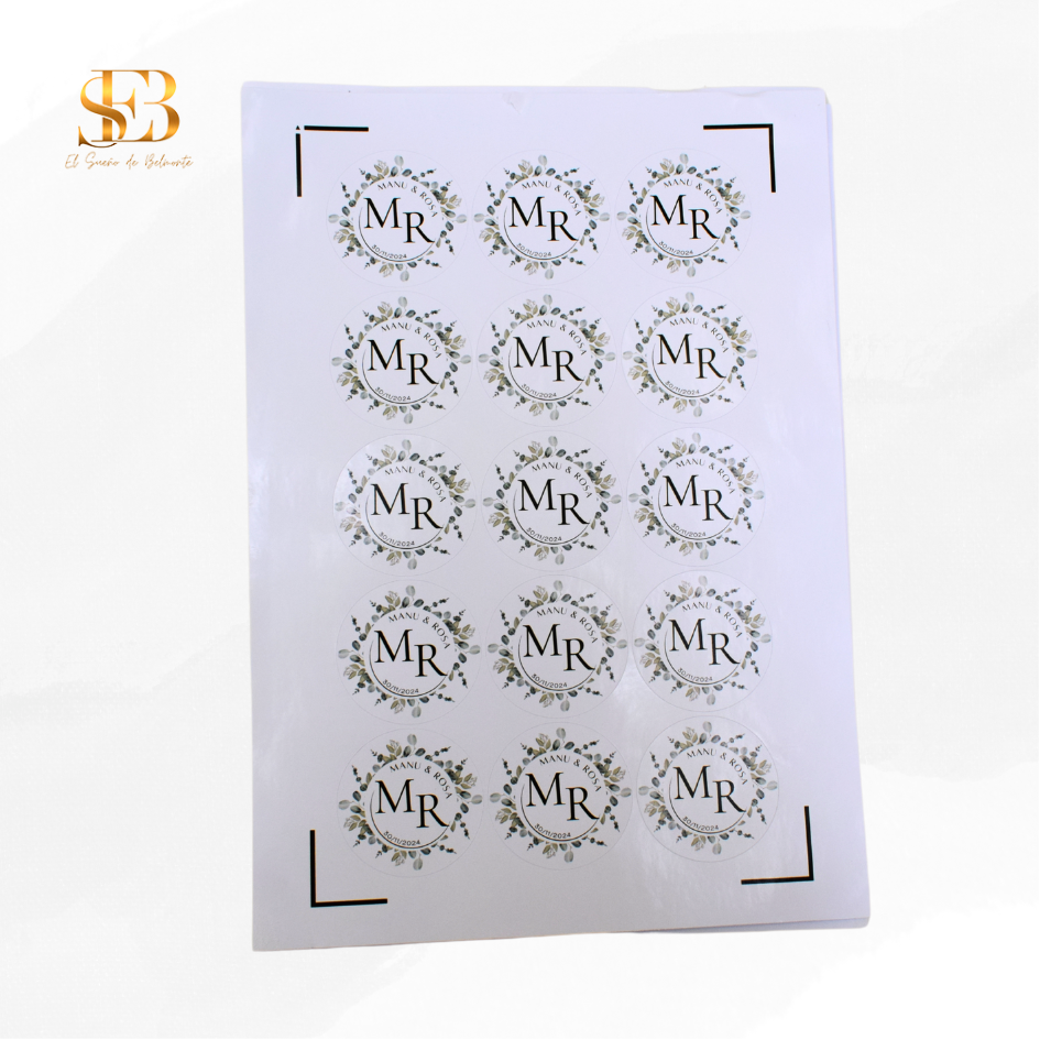 Etiquetas personalizadas en papel adhesivo para eventos y empresas - El Sueño de Belmonte