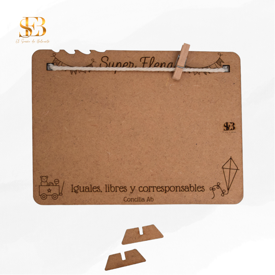 Portafotos Somnium personalizado en madera grabada a láser - regalo para bodas y aniversarios - El Sueño de Belmonte