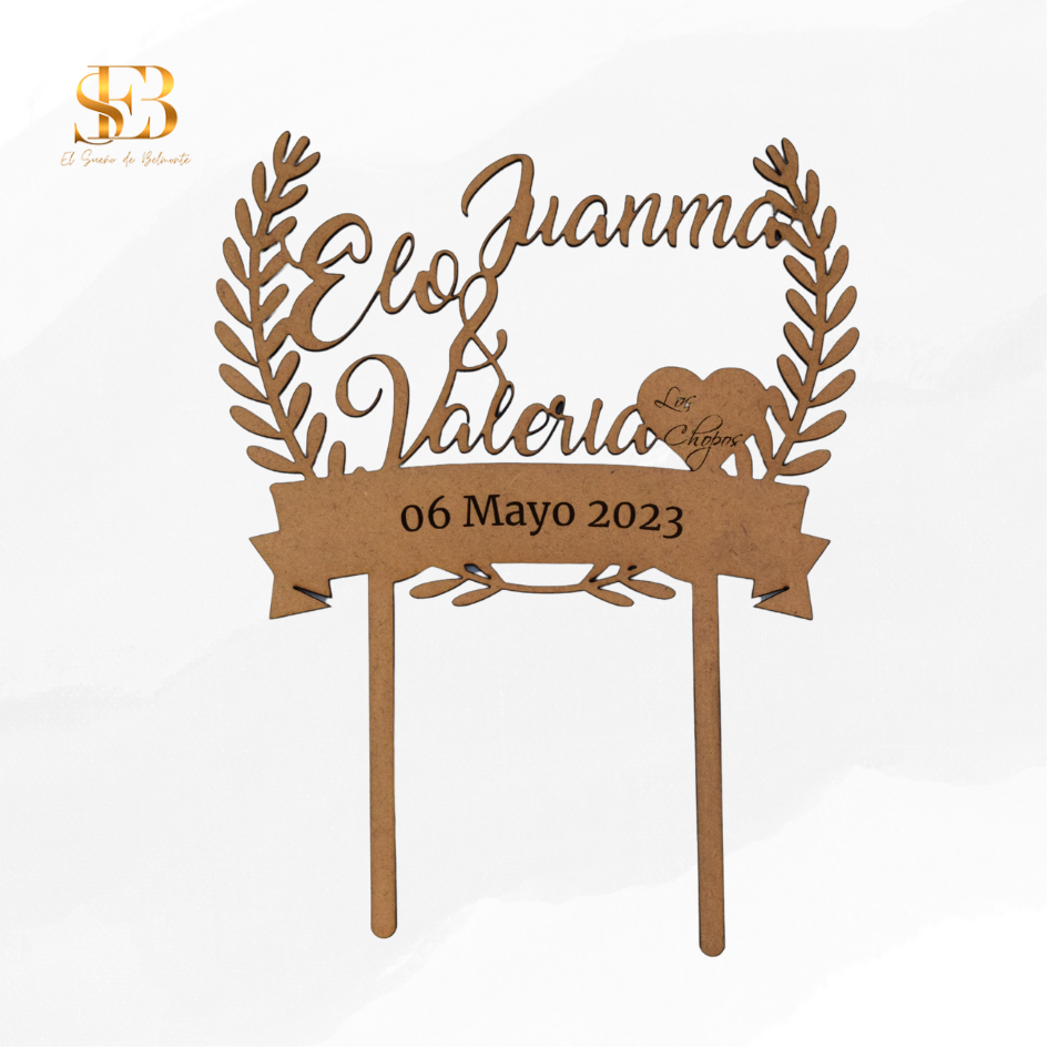 Detalle del Cake Topper personalizado - El Sueño de Belmonte