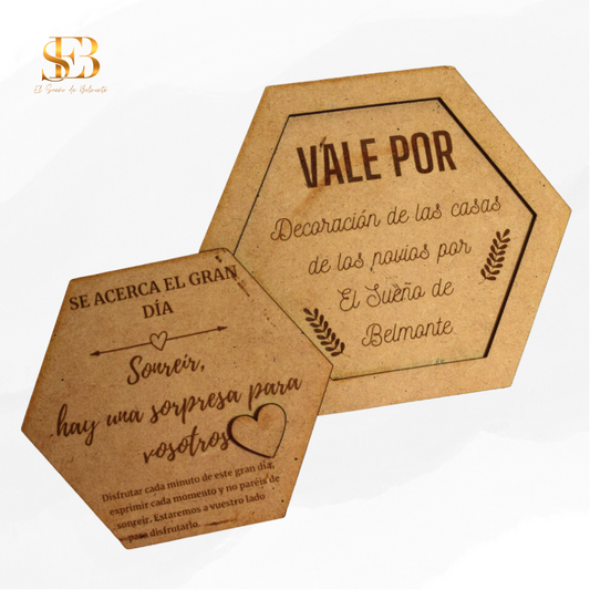 Carta secreta personalizada en madera para regalar con mensaje oculto - El Sueño de Belmonte