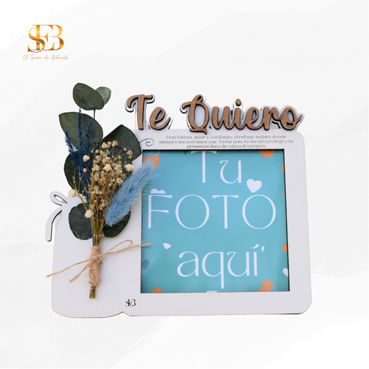 Portafotos de flores personalizado con flores preservadas - regalo cumpleaños y aniversarios - El Sueño de Belmonte