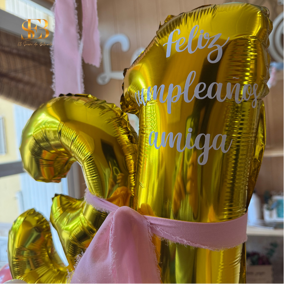 Mini bouquet de globos para cumpleaños personalizado – El Sueño de Belmonte