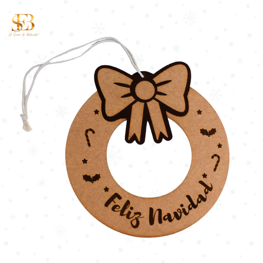 Corona de navidad personalizada de madera