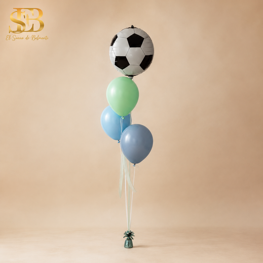 Globo futbol y 3 helio