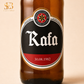 Detalle de etiqueta frontal de cerveza personalizada con nombre Rafa y fecha